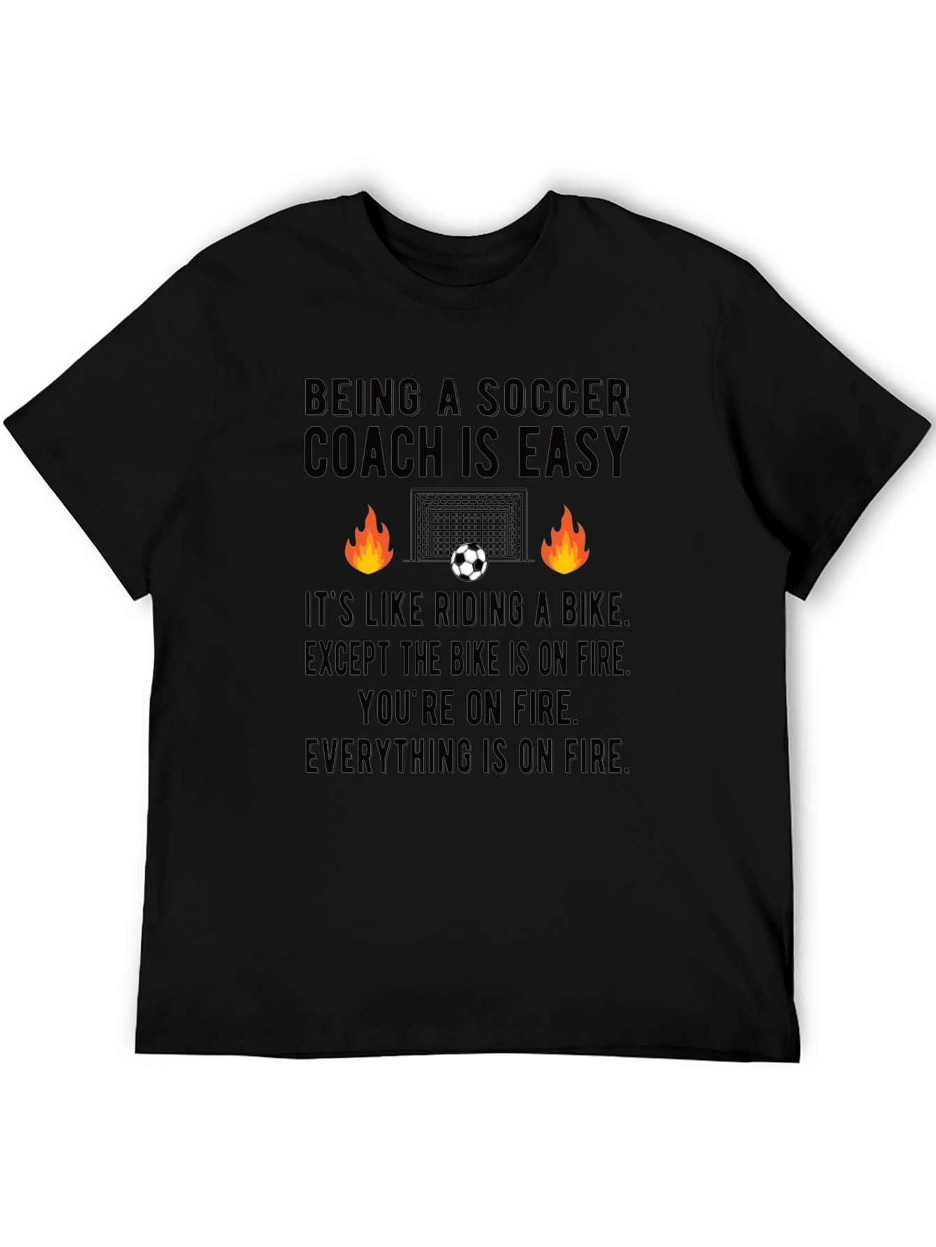 Soccer Coach on Fire T-Shirt - Funny Coaching Tee