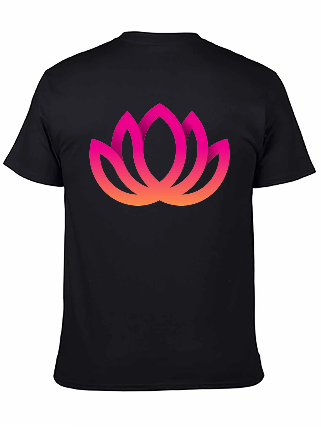 Lotus Flower Graphic Tee - Black Cotton Blend