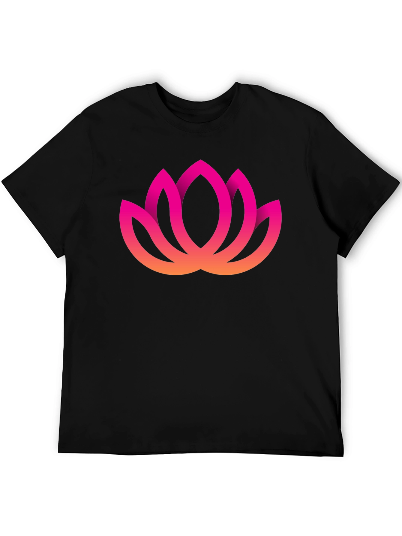 Lotus Flower Graphic Tee - Black Cotton Blend