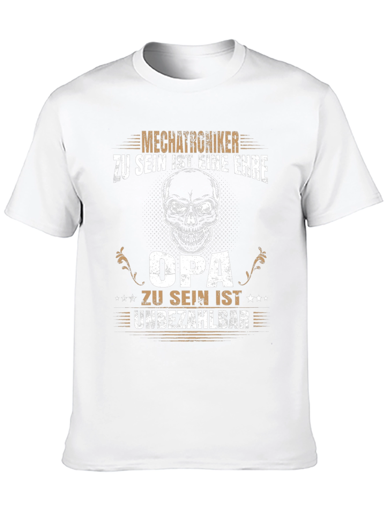 Mechatroniker Opa T-Shirt - Grandpa Skull Design