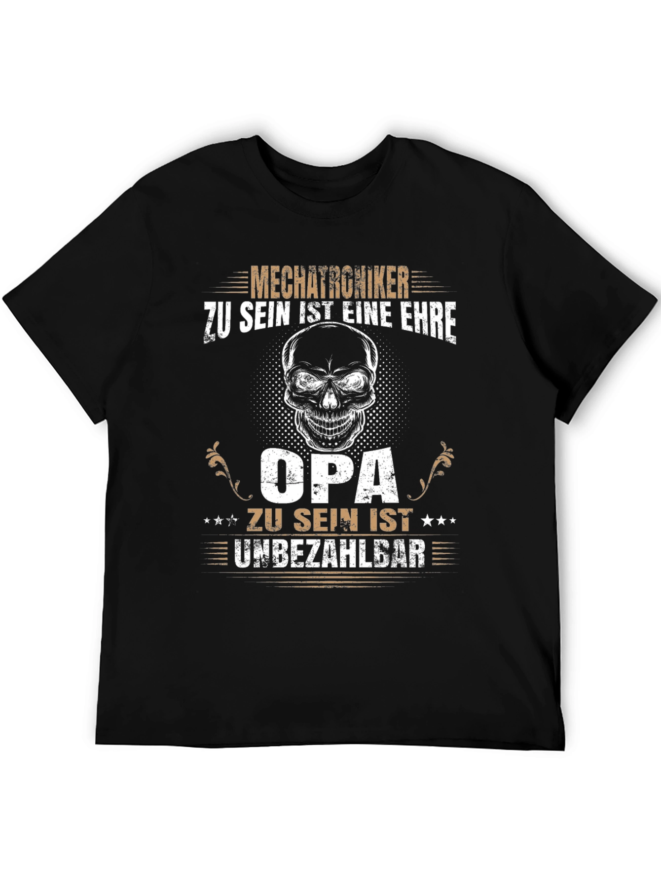 Mechatroniker Opa T-Shirt - Grandpa Skull Design