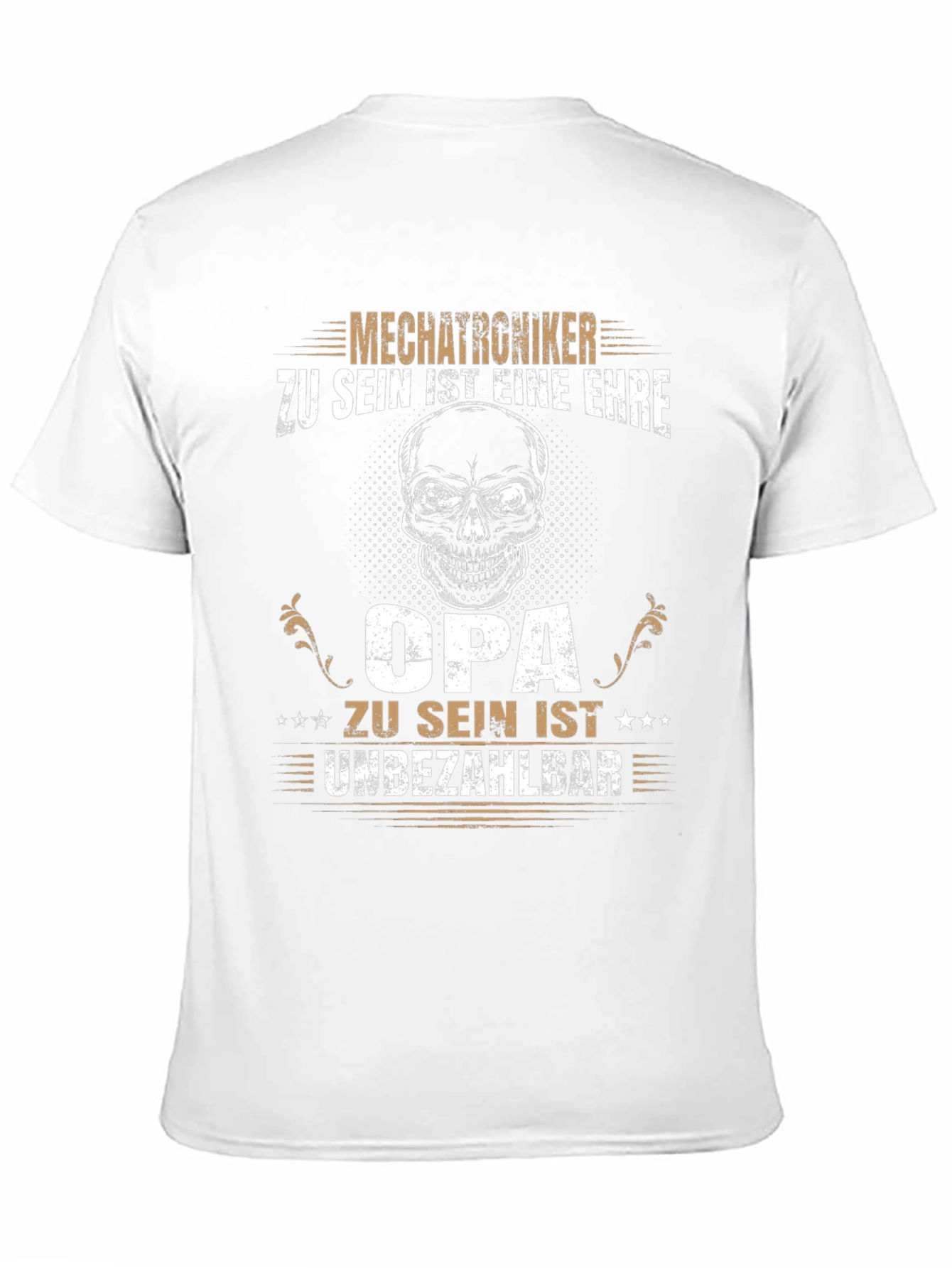 Mechatroniker Opa T-Shirt - Grandpa Skull Design