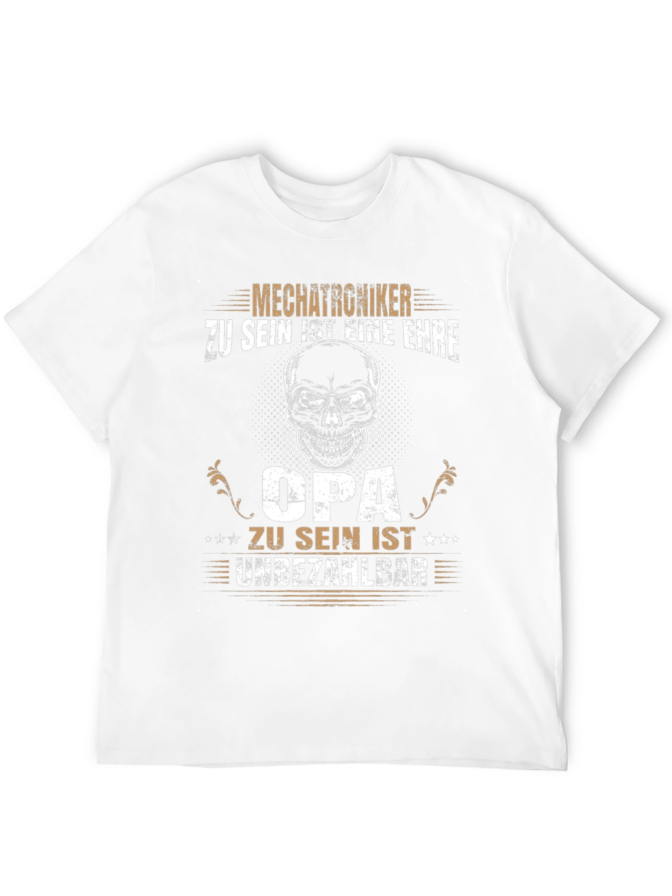Mechatroniker Opa T-Shirt - Grandpa Skull Design
