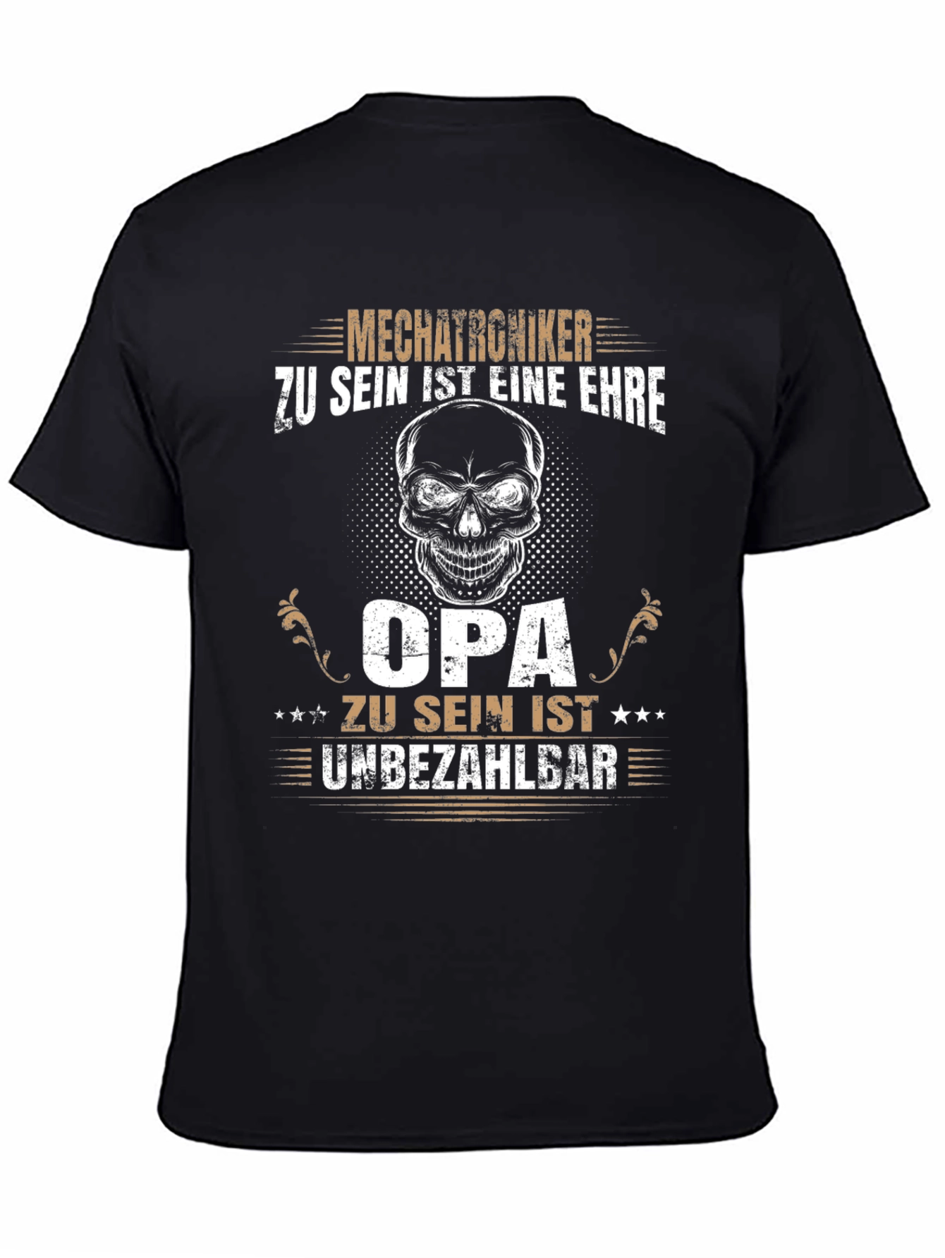 Mechatroniker Opa T-Shirt - Grandpa Skull Design