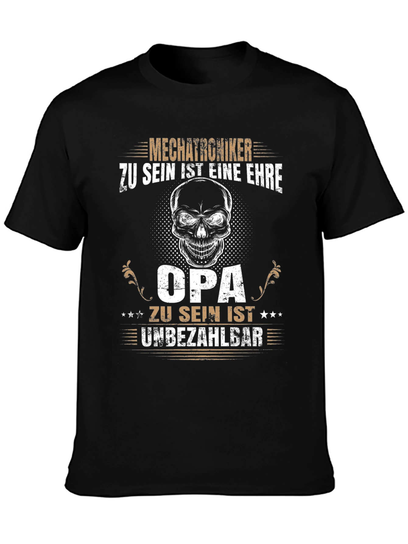 Mechatroniker Opa T-Shirt - Grandpa Skull Design