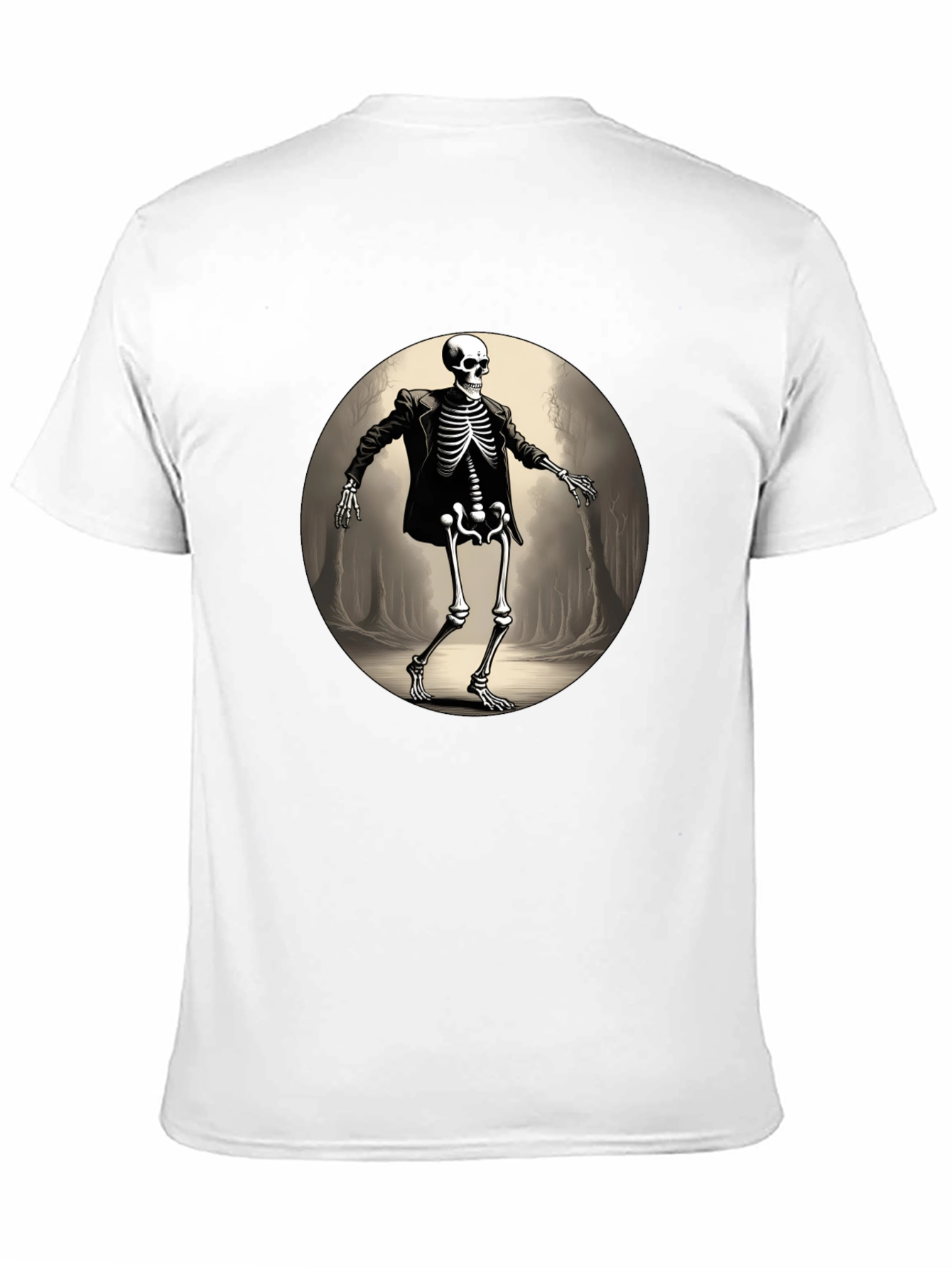 Skeleton in Suit Graphic Tee - Black