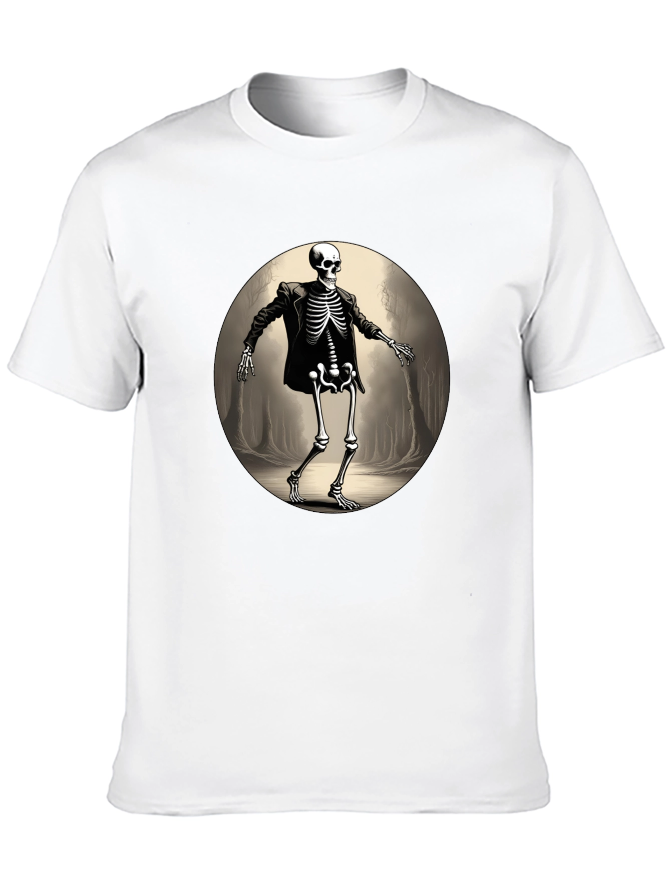Skeleton in Suit Graphic Tee - Black