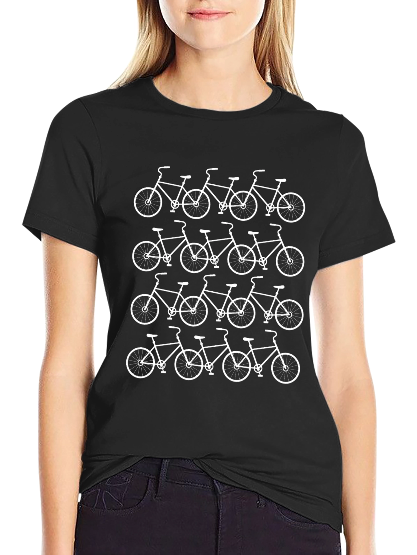 Bike Pattern T-Shirt - Cycling Enthusiast Tee