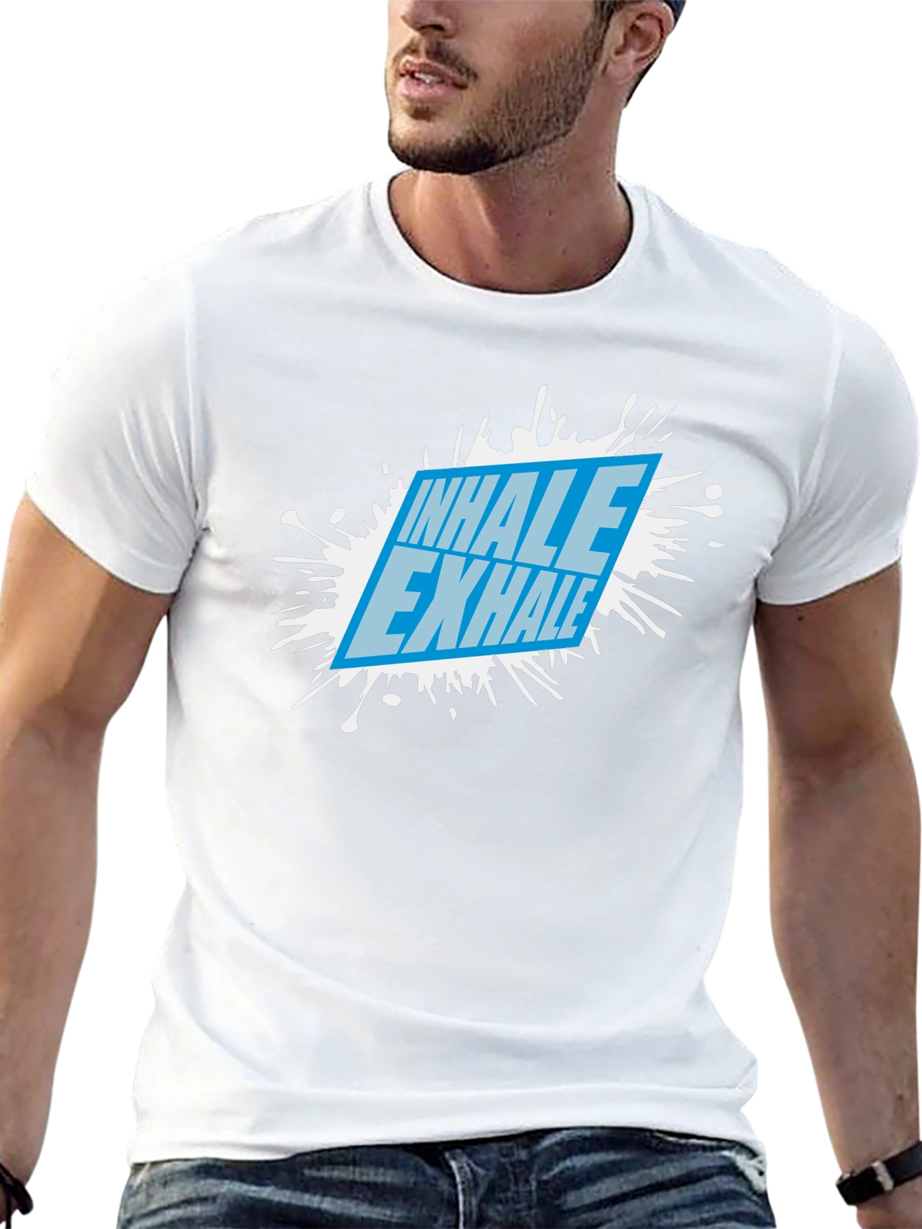 Inhale Exhale Graphic Black T-Shirt