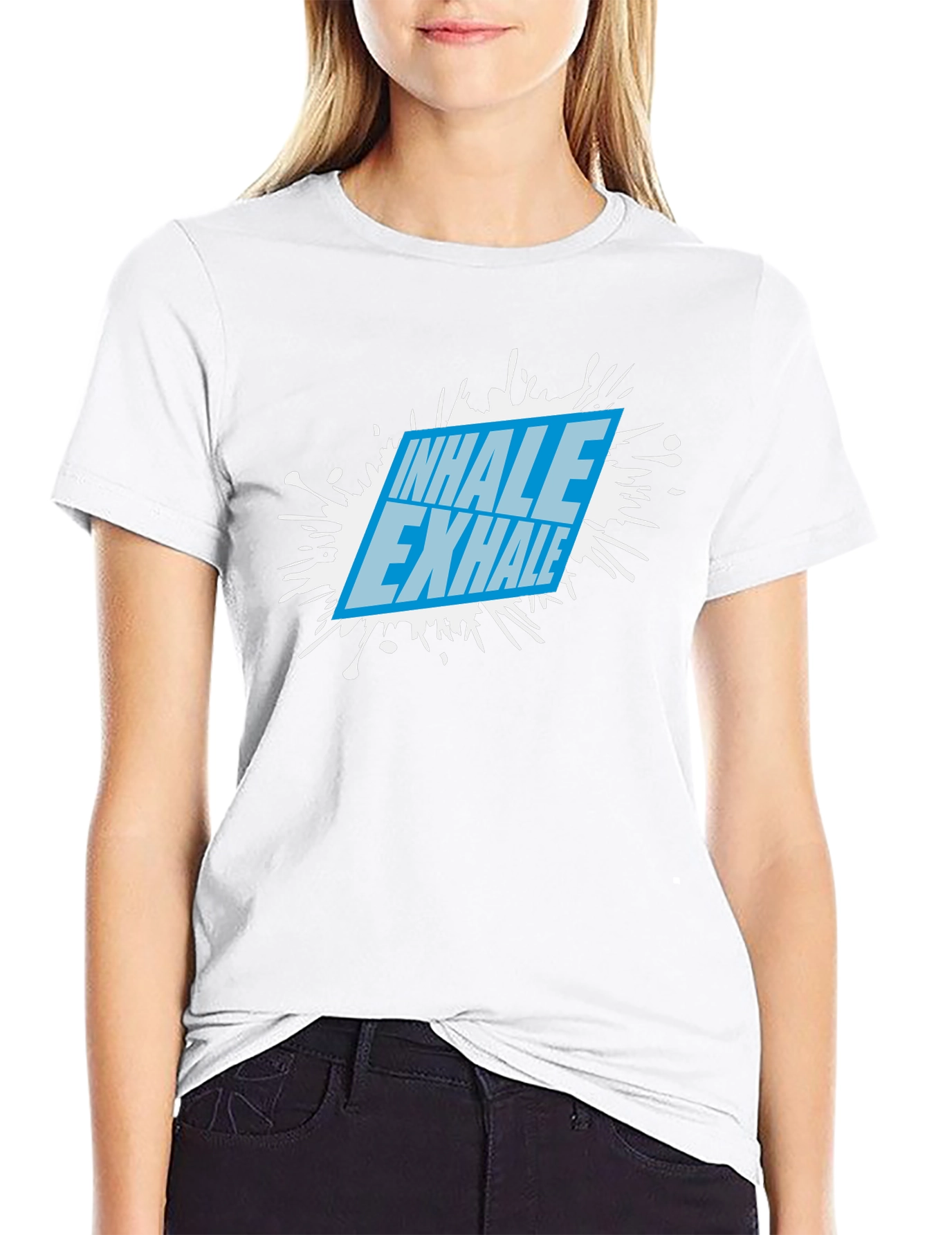 Inhale Exhale Graphic Black T-Shirt