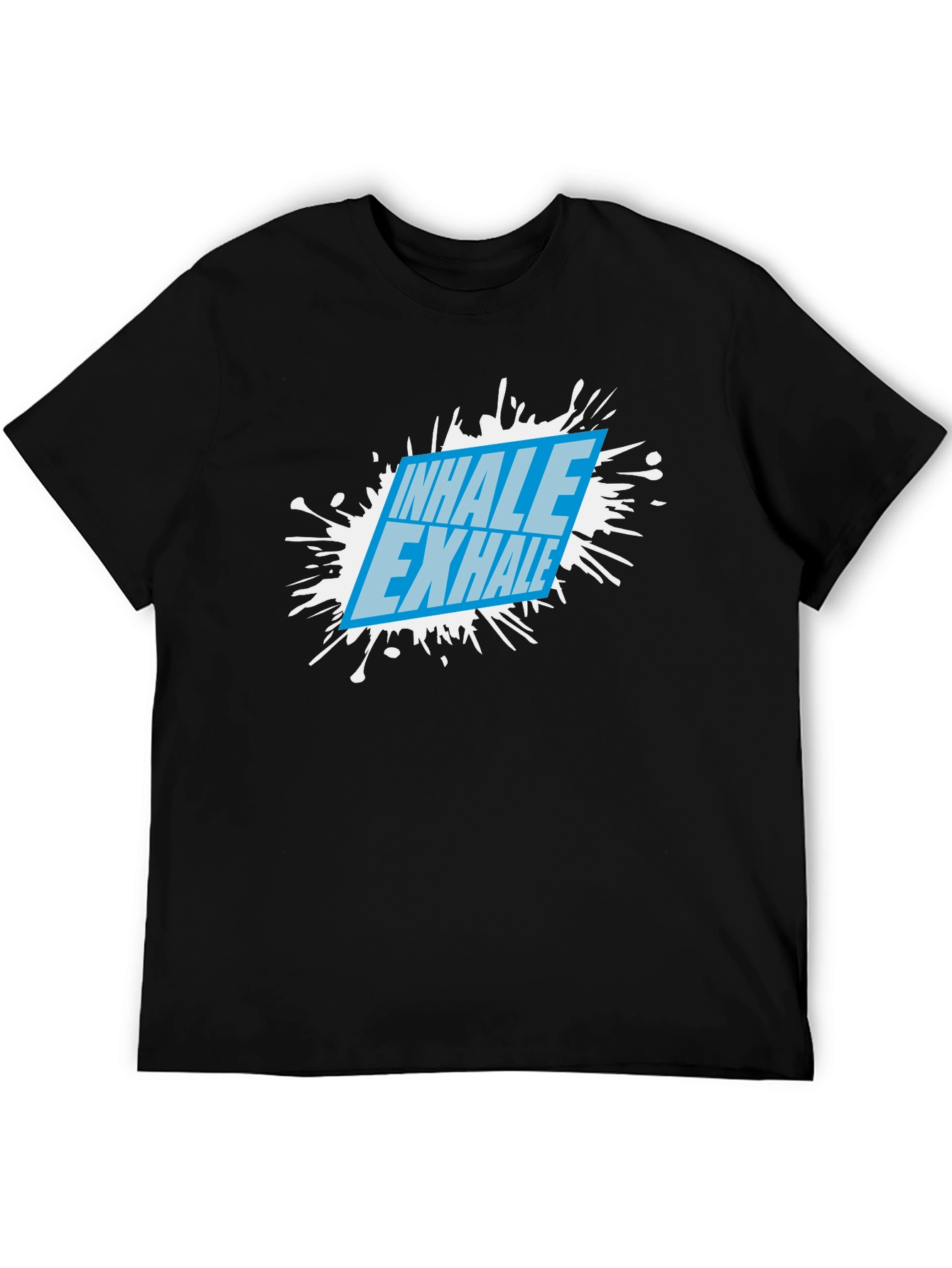 Inhale Exhale Graphic Black T-Shirt