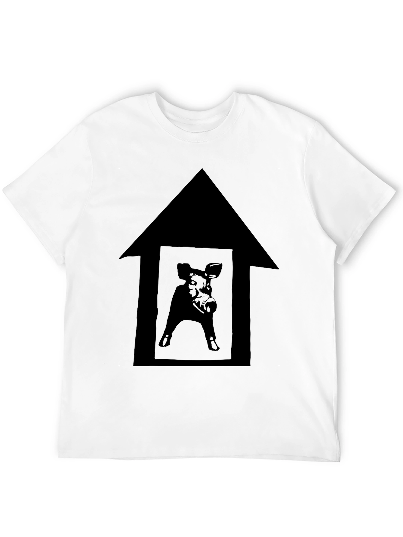 Graphic Tee - Pig House Design Black T-Shirt