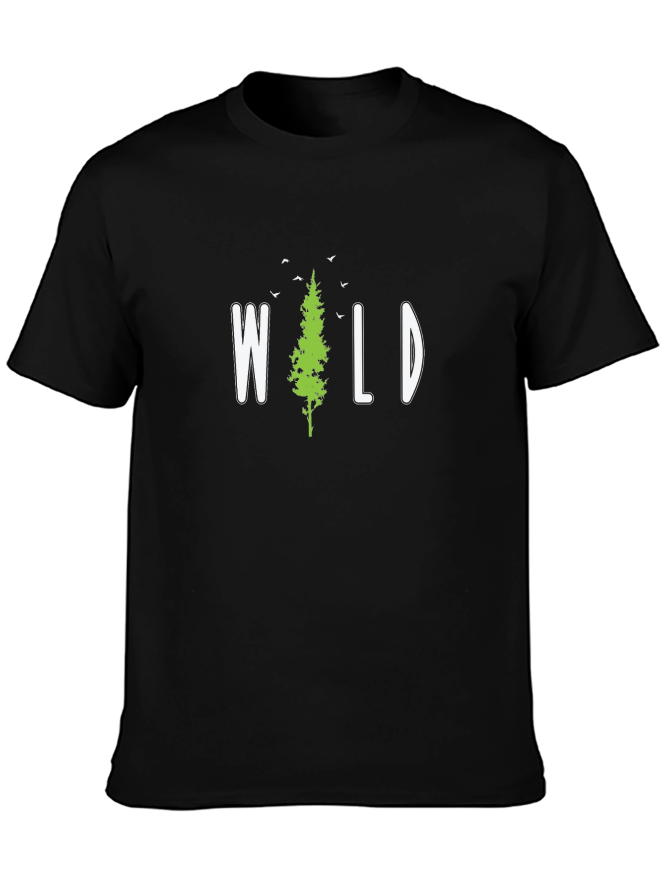 Wild Pine Tree Graphic T-Shirt - Black