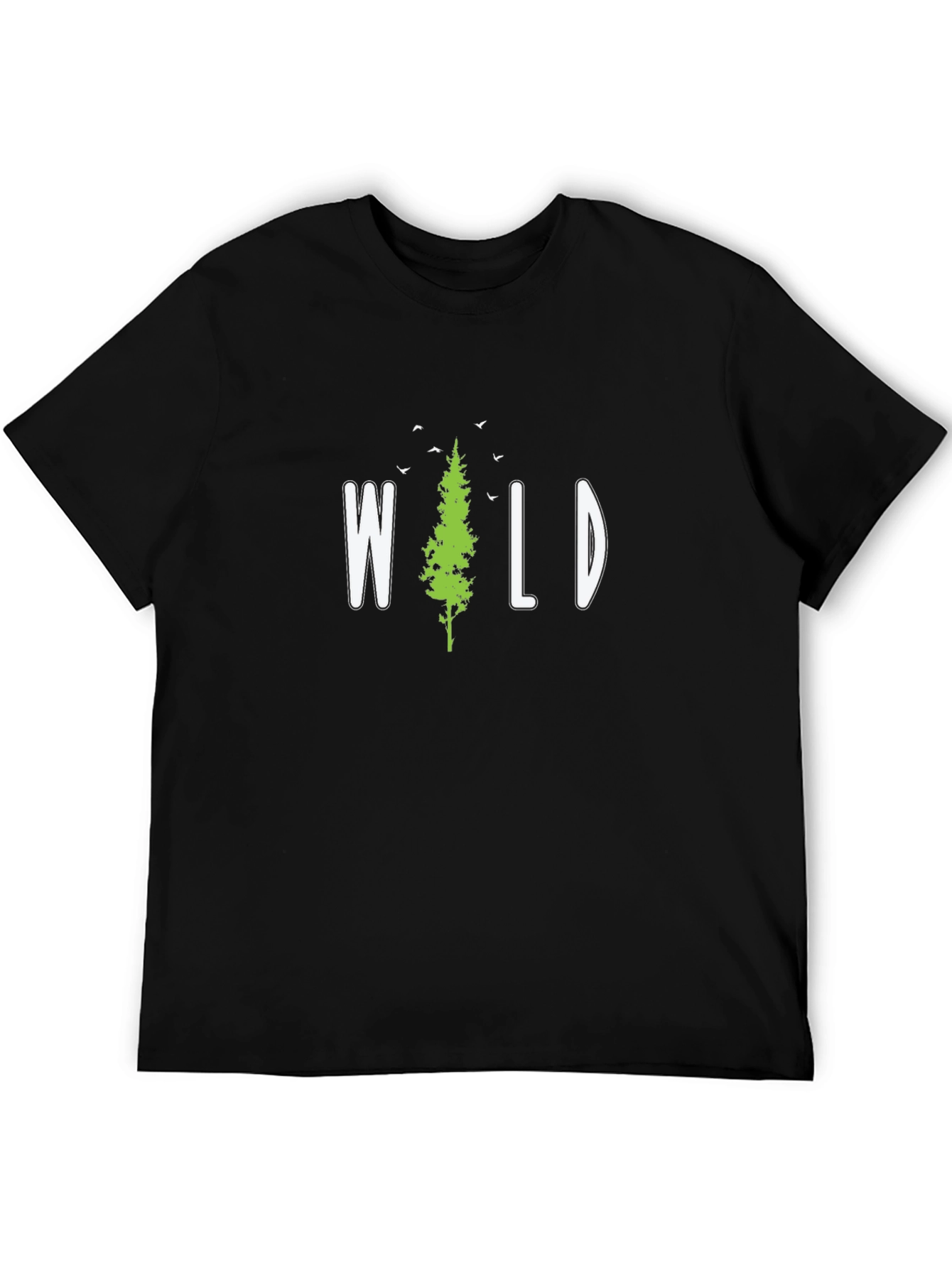 Wild Pine Tree Graphic T-Shirt - Black