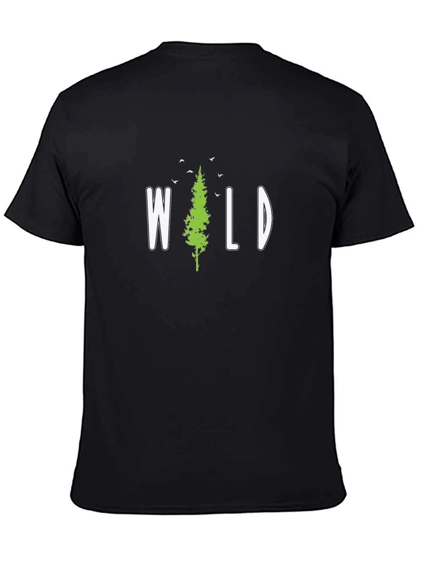 Wild Pine Tree Graphic T-Shirt - Black