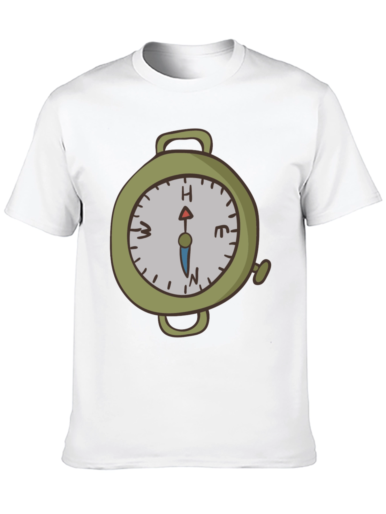 Compass Graphic Print Tee - Black Cotton Blend