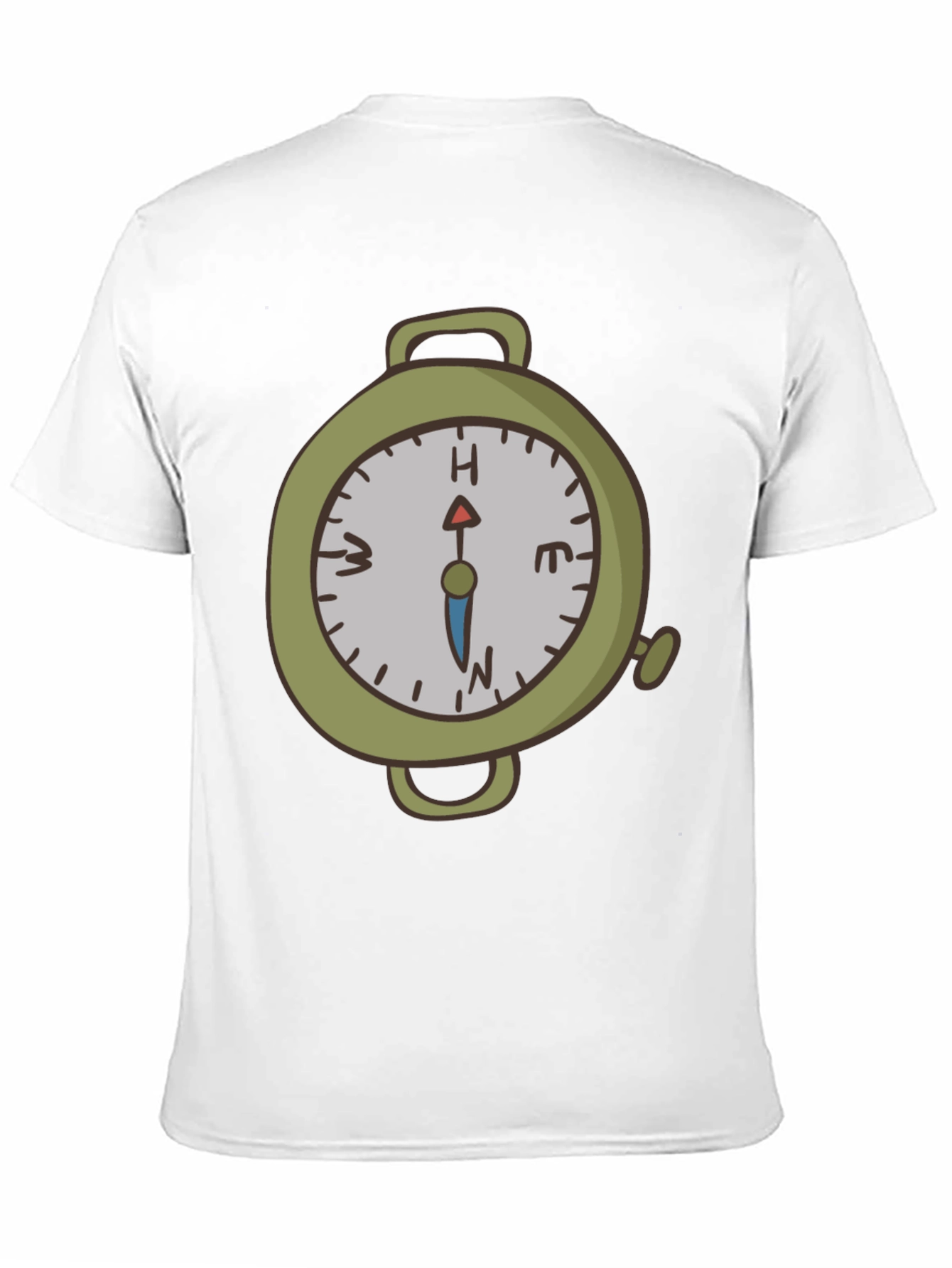 Compass Graphic Print Tee - Black Cotton Blend