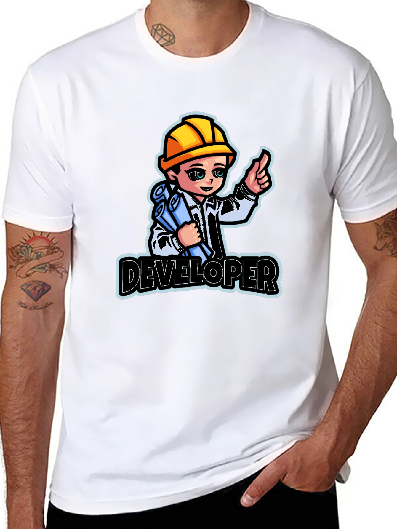 Developer Cartoon T-Shirt - Architect Engineer Tee