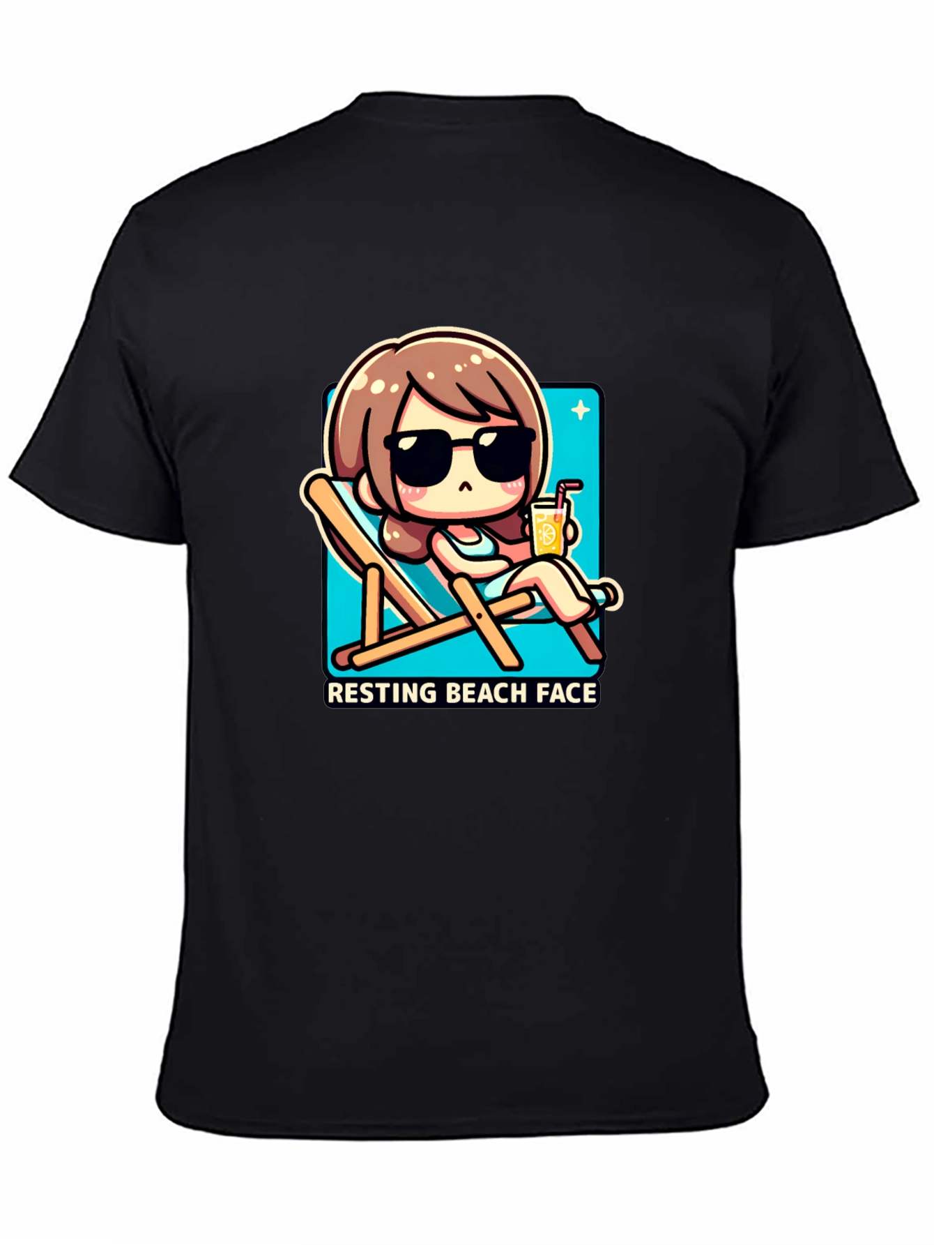 Resting Beach Face Graphic Tee - Relaxed Summer Style