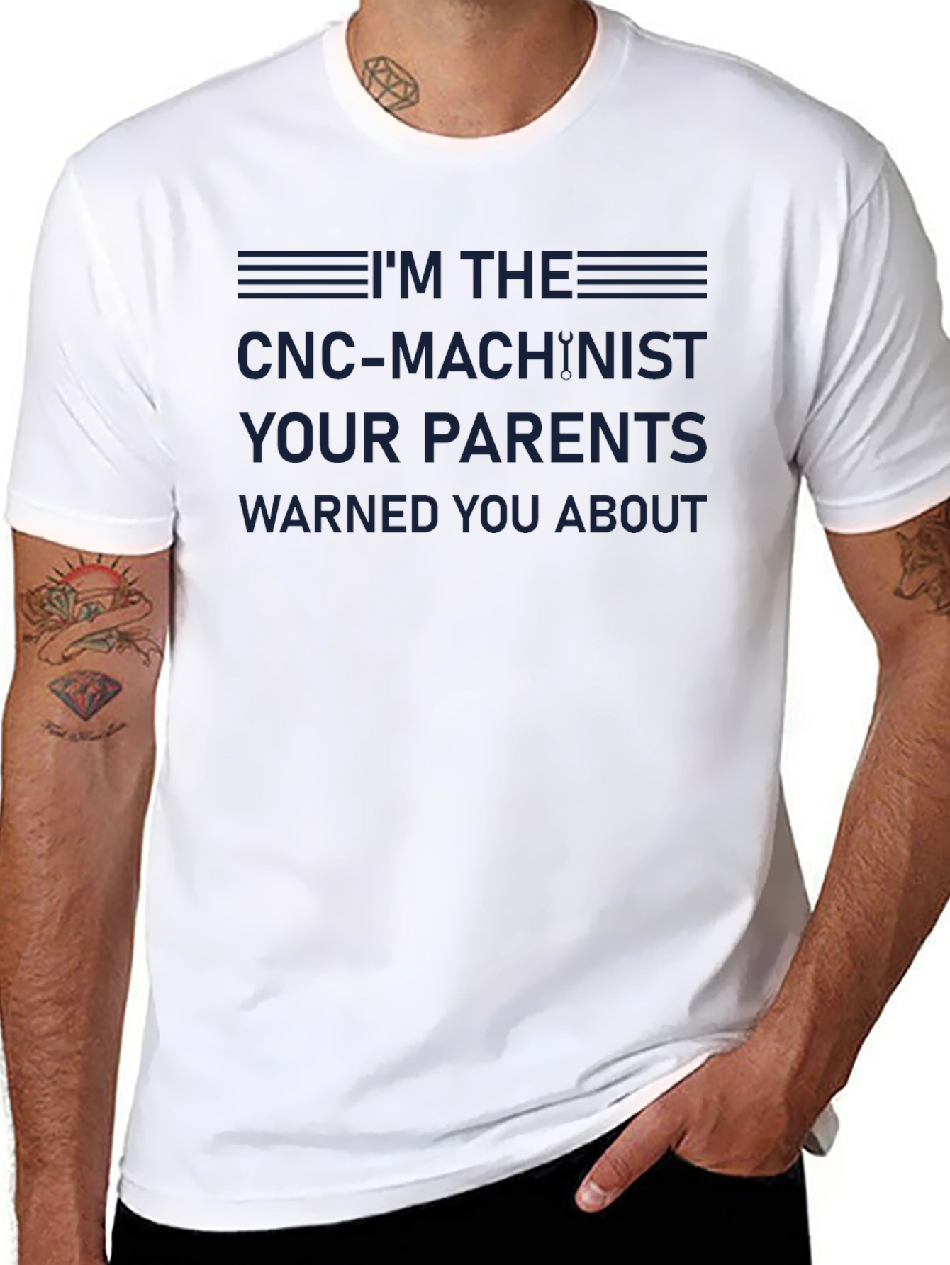 CNC Machinist T-Shirt - Warning Label Design