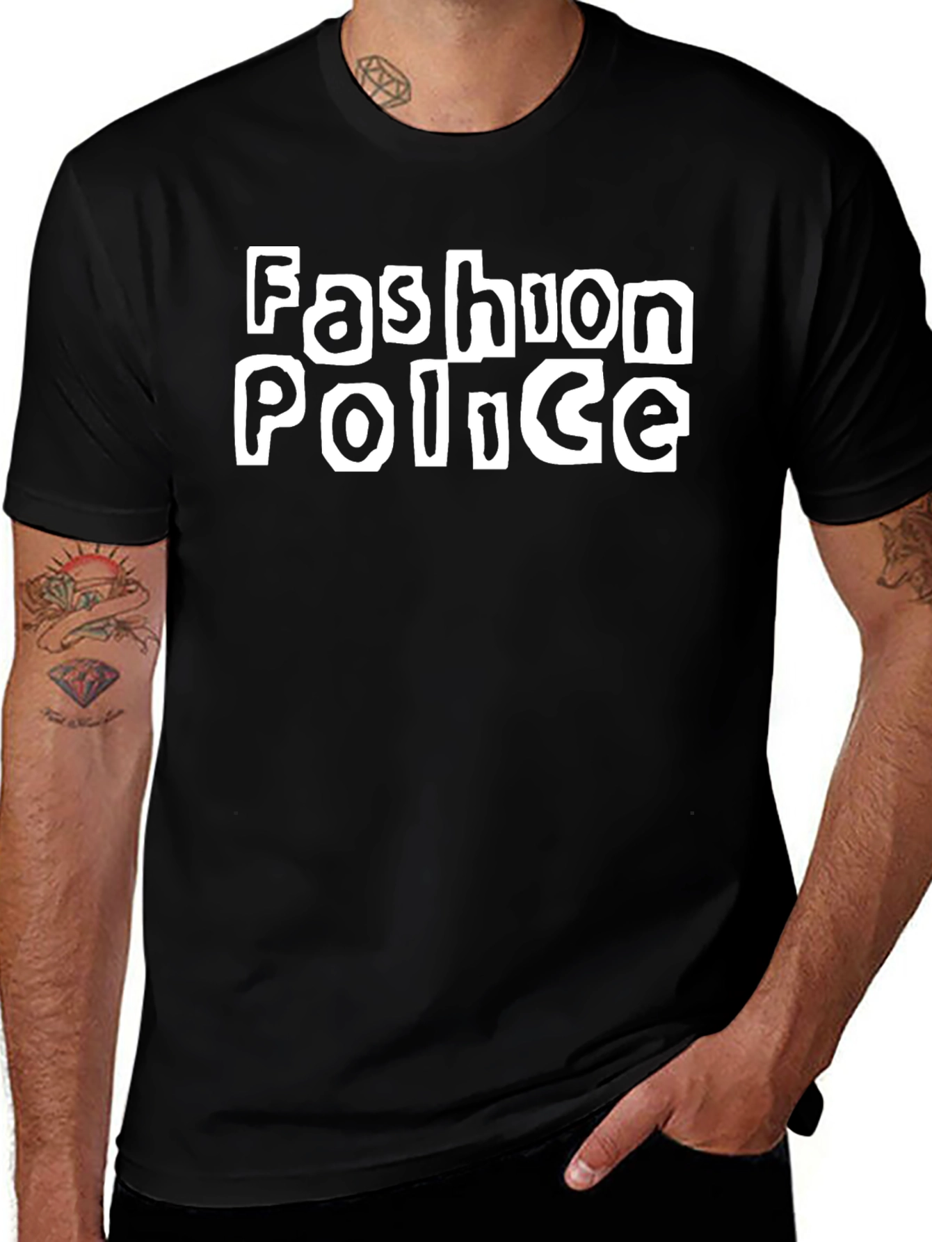 Fashion Police Graphic T-Shirt - Black