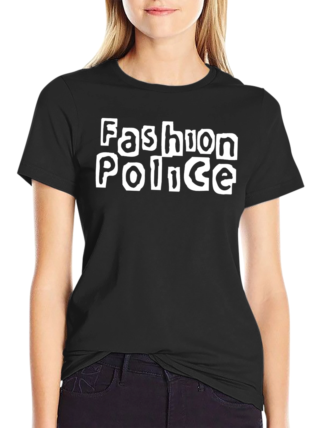 Fashion Police Graphic T-Shirt - Black