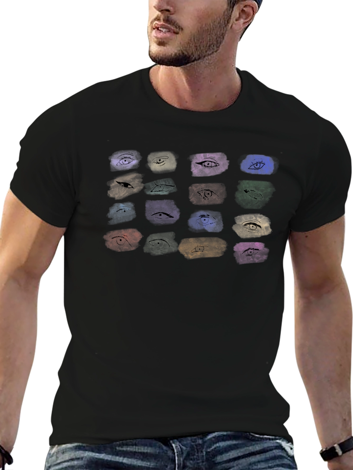 Eye See You Graphic Tee - Black Cotton T-Shirt