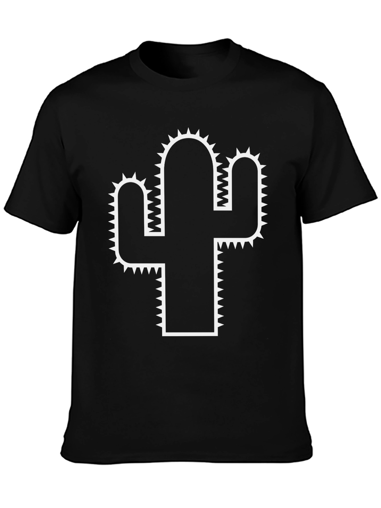 Cactus Graphic Tee - Black Cotton T-Shirt