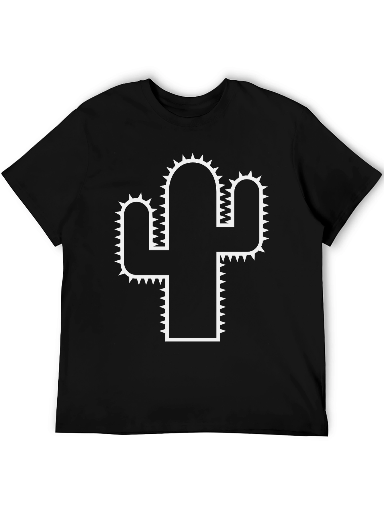 Cactus Graphic Tee - Black Cotton T-Shirt
