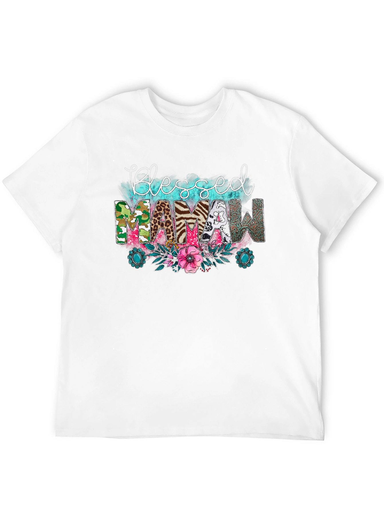 Blessed Mamaw Graphic Tee Shirt