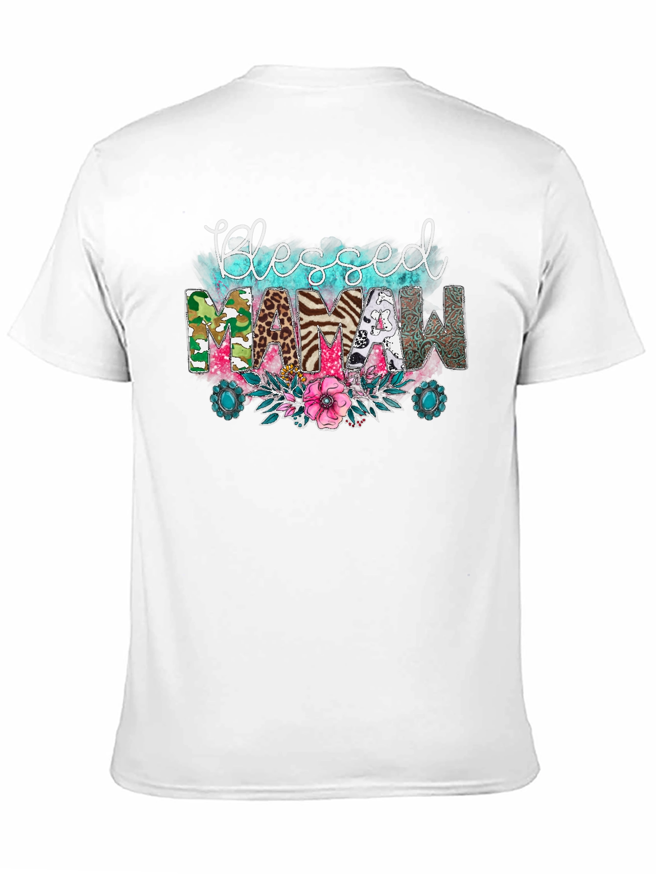 Blessed Mamaw Graphic Tee Shirt