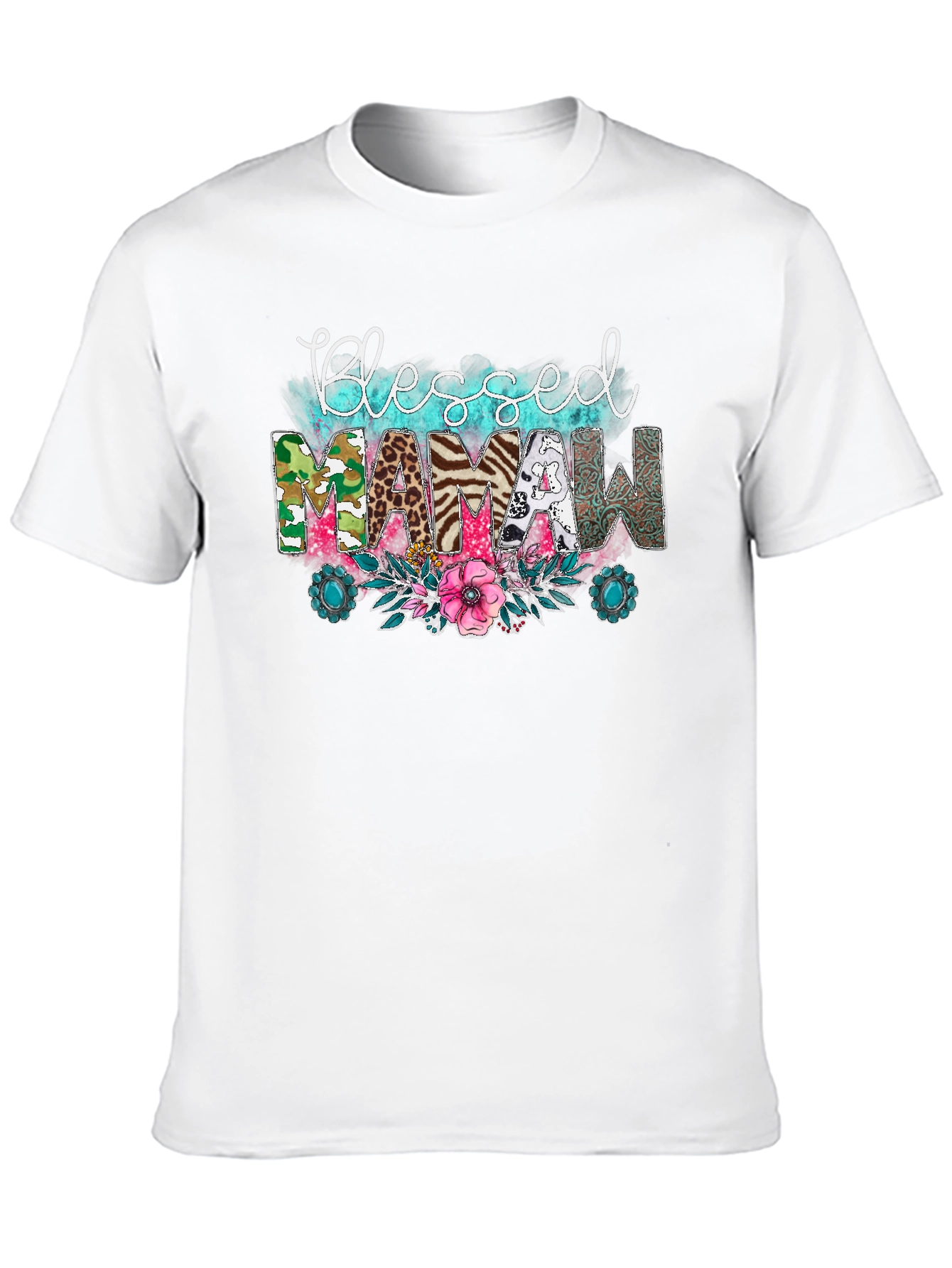 Blessed Mamaw Graphic Tee Shirt