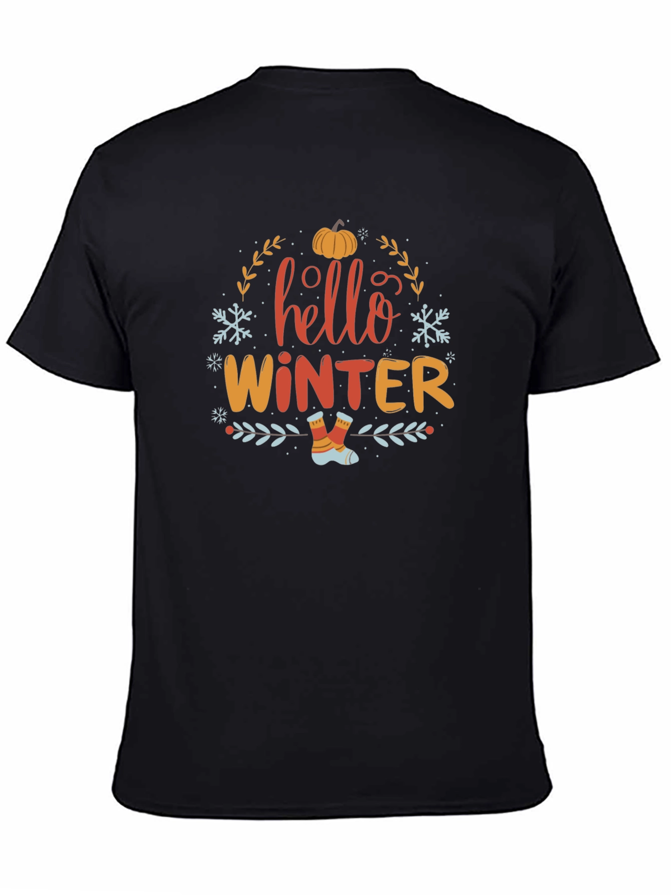 Hello Winter Graphic Tee - Soft Black Shirt