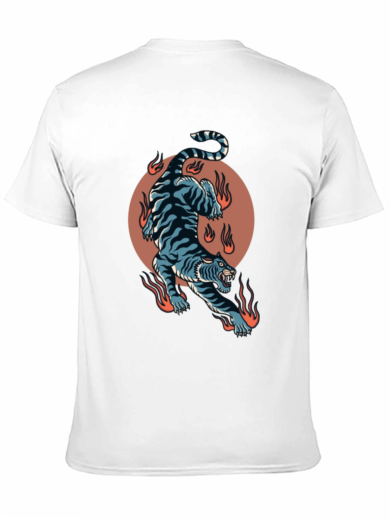 Fiery Tiger Graphic Tee - Bold Black T-Shirt