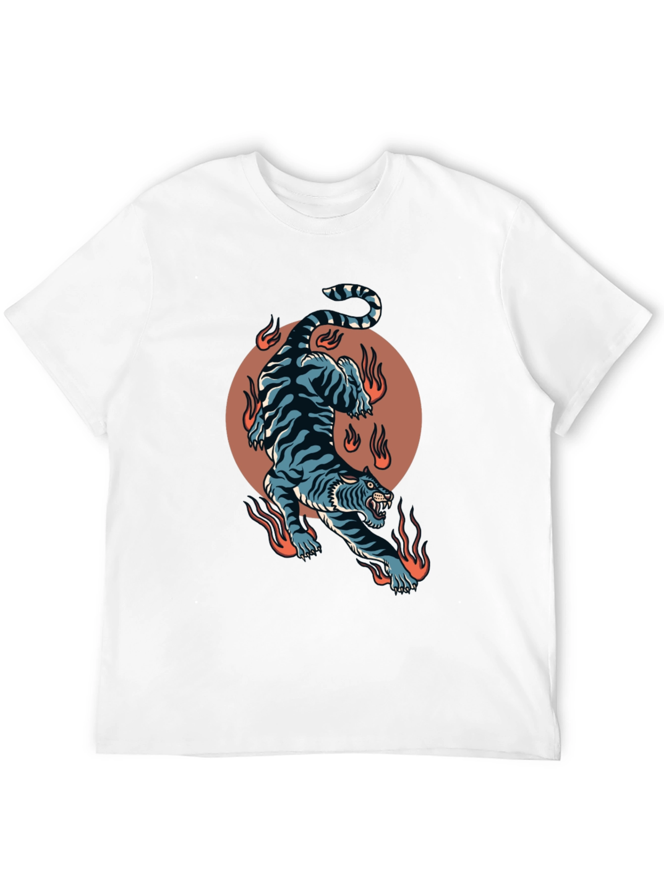 Fiery Tiger Graphic Tee - Bold Black T-Shirt