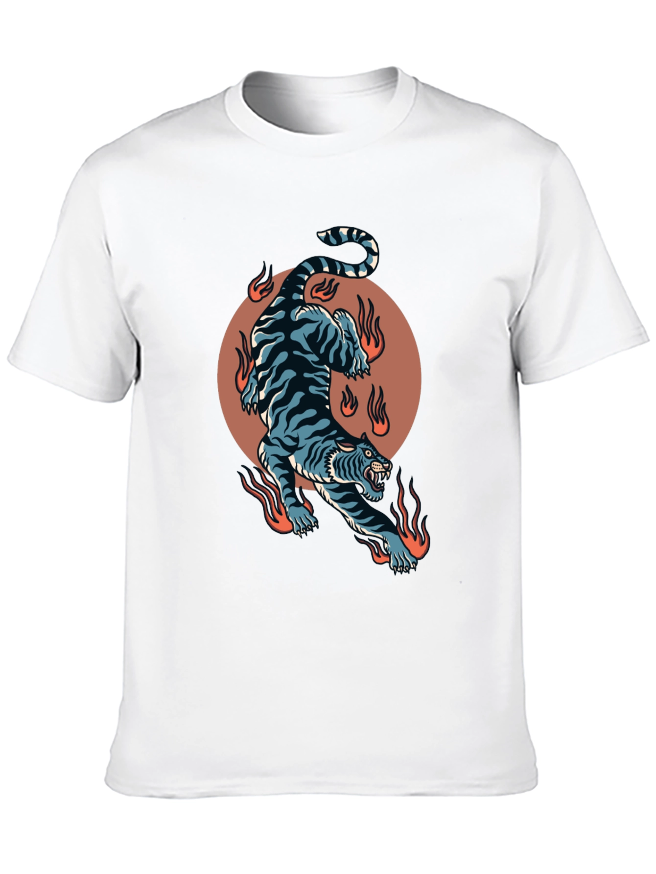 Fiery Tiger Graphic Tee - Bold Black T-Shirt