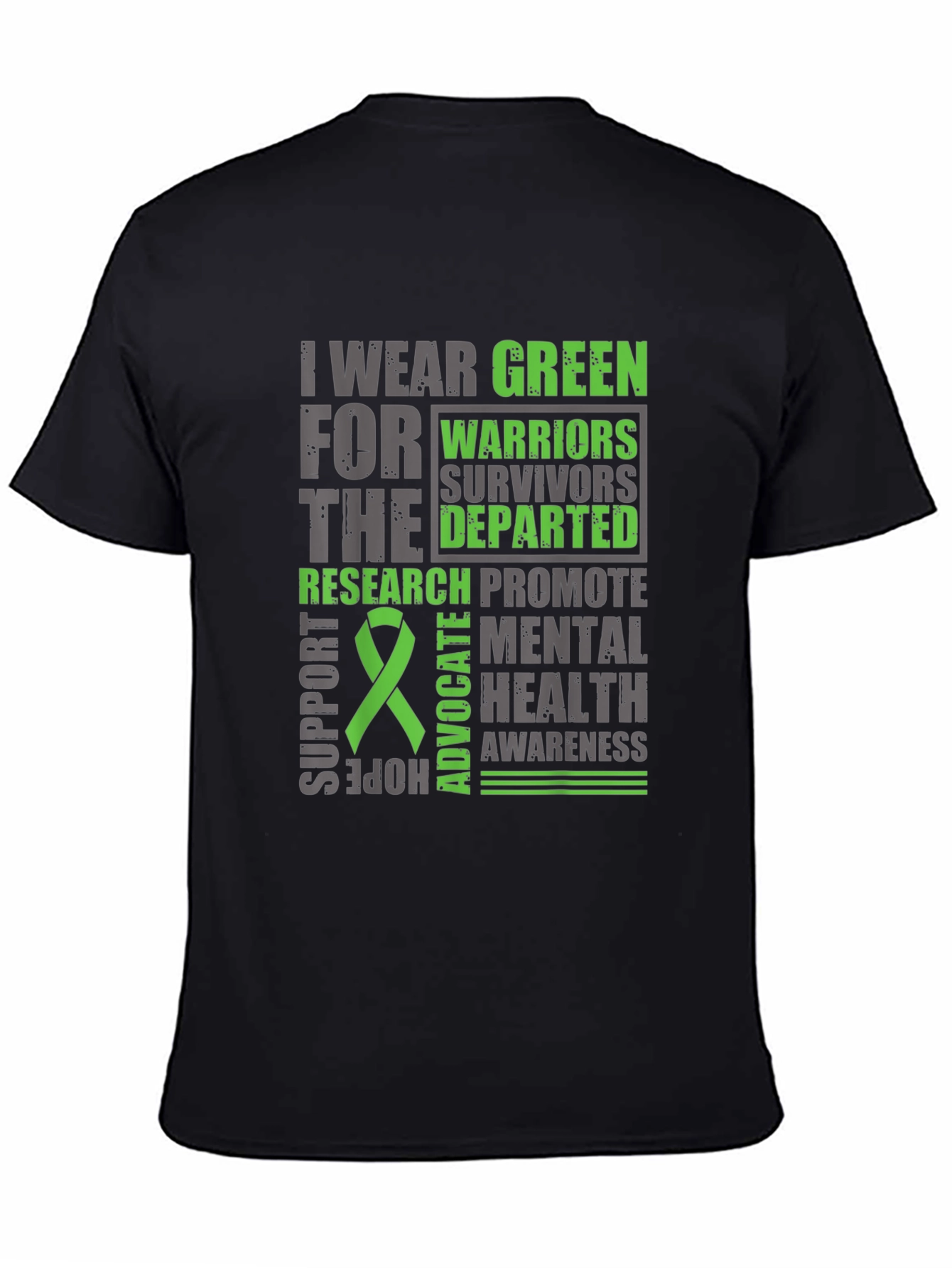 Green Mental Health Awareness Graphic T-Shirt