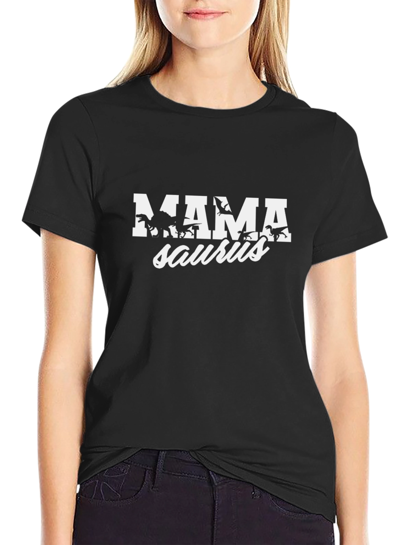 Mama Saurus Dinosaur Graphic Tee