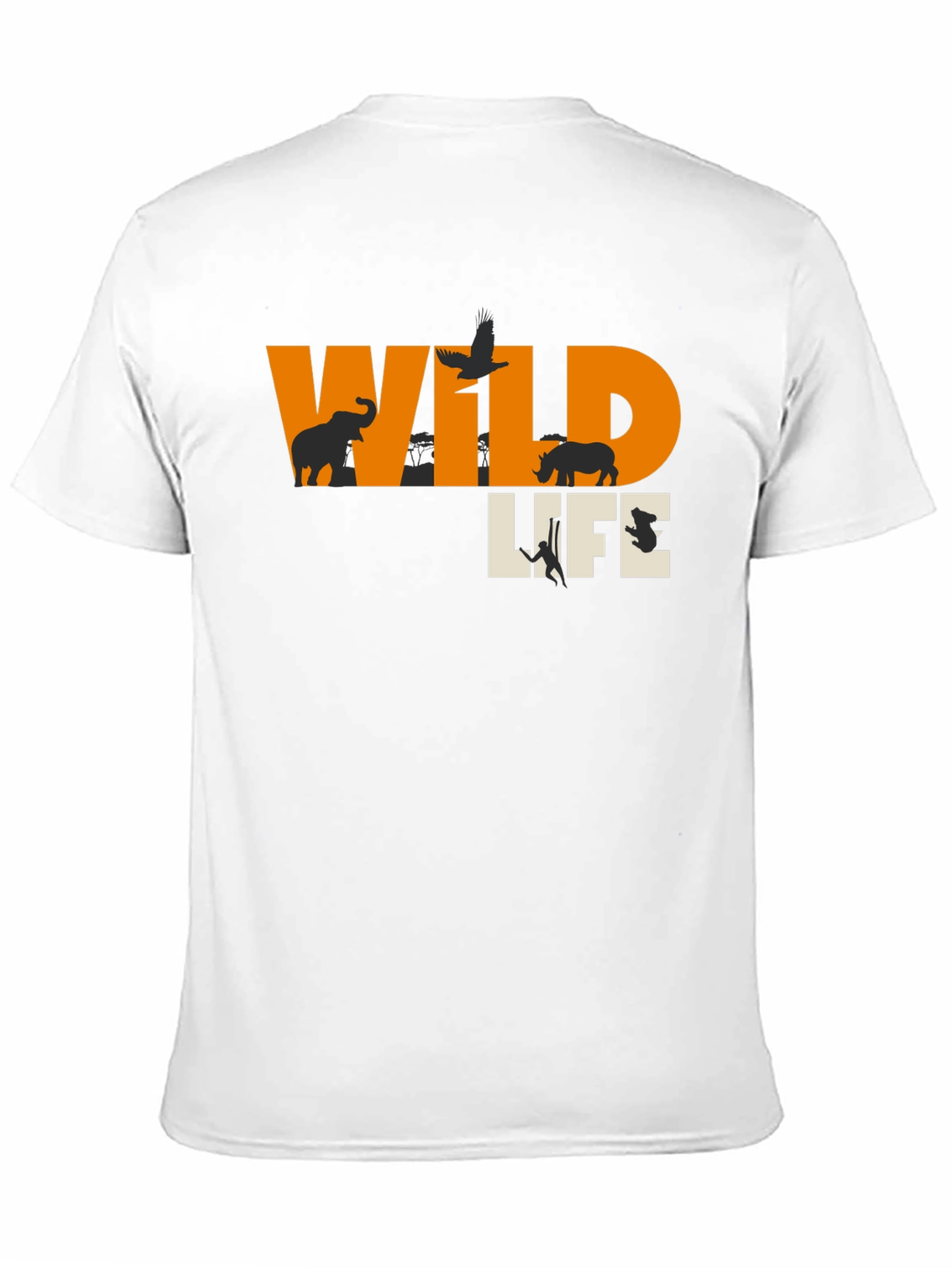 Wildlife Graphic Print Black T-Shirt