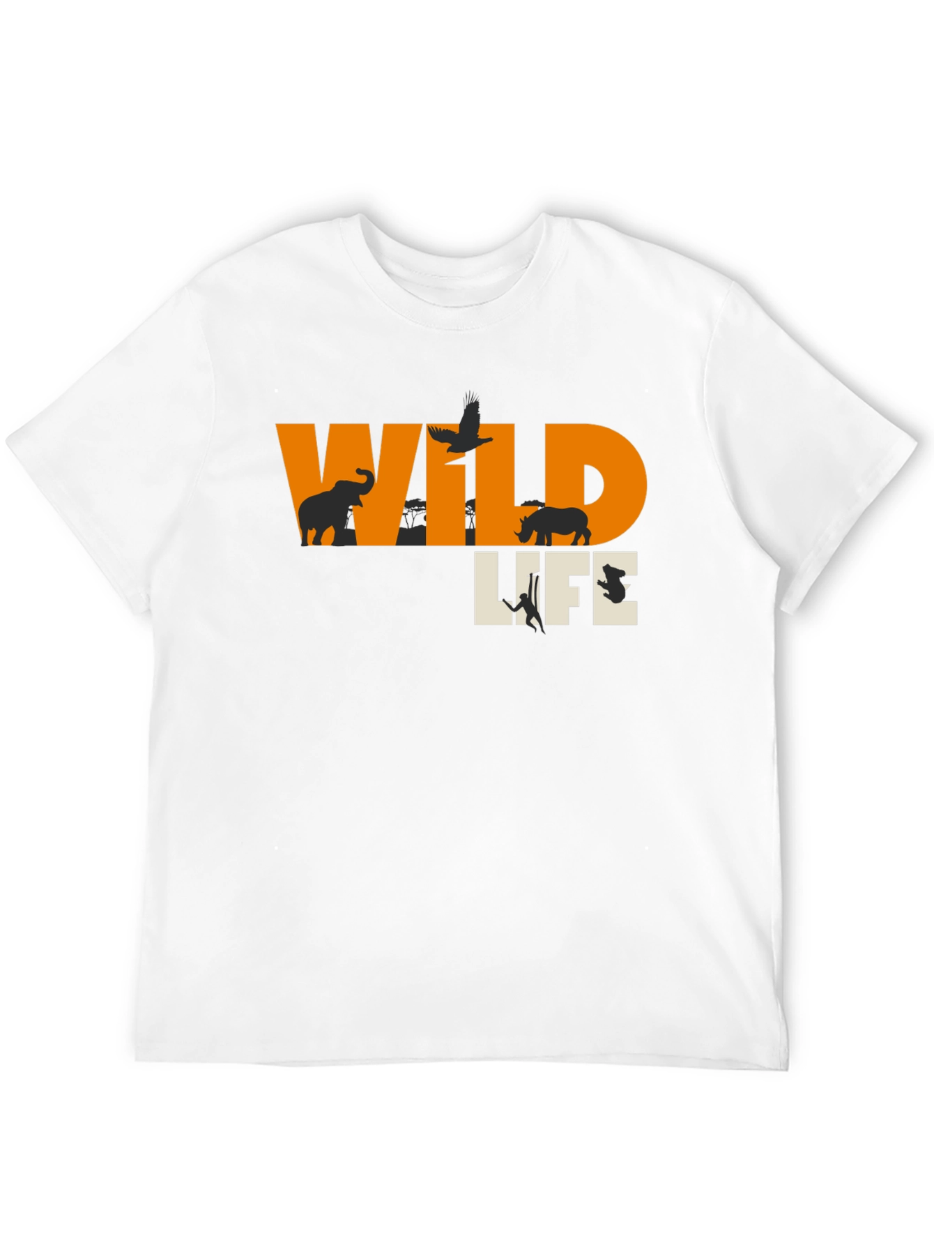 Wildlife Graphic Print Black T-Shirt