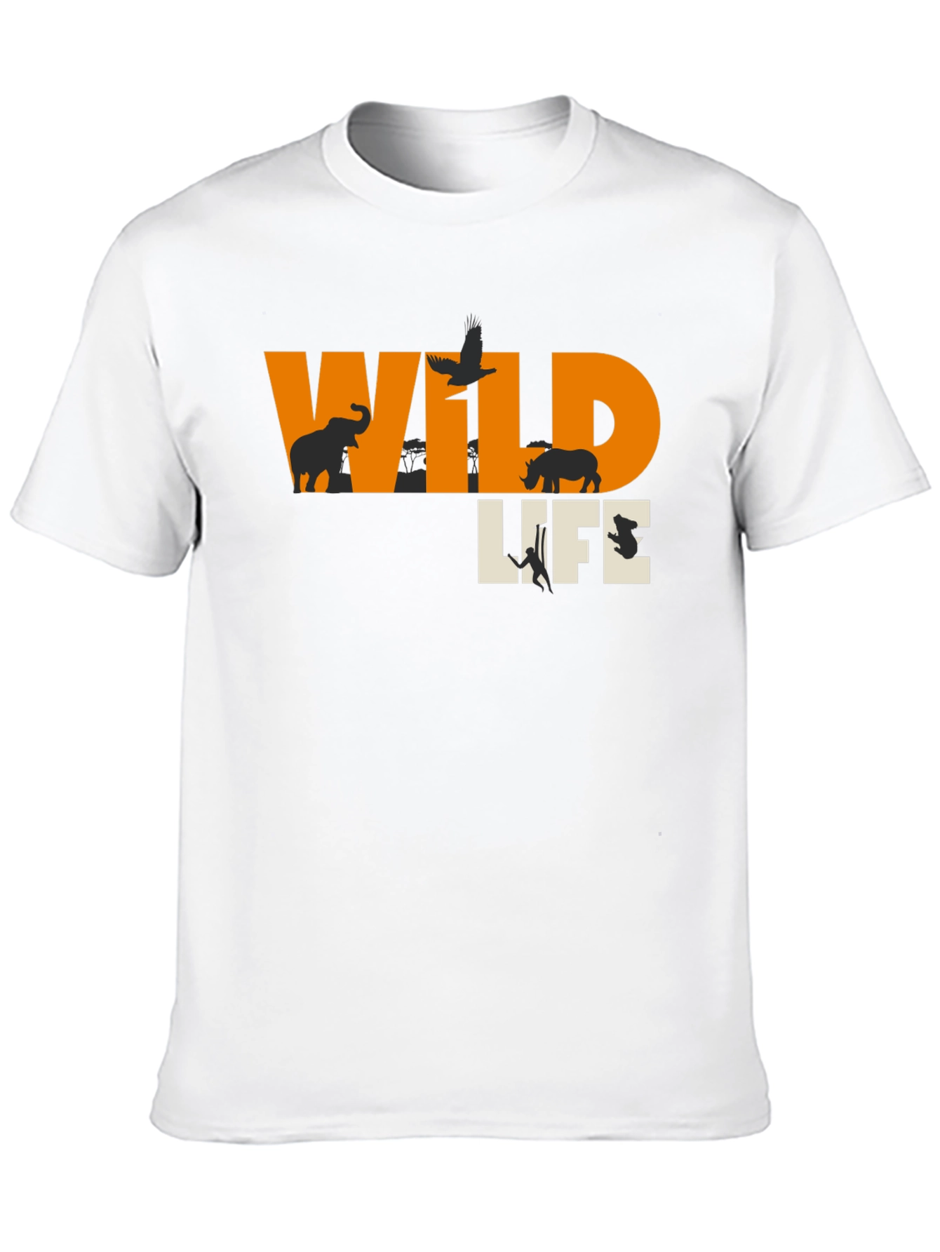 Wildlife Graphic Print Black T-Shirt