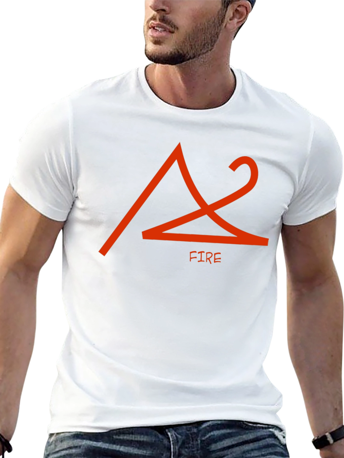 Fire Elemental Symbol Black Graphic Tee