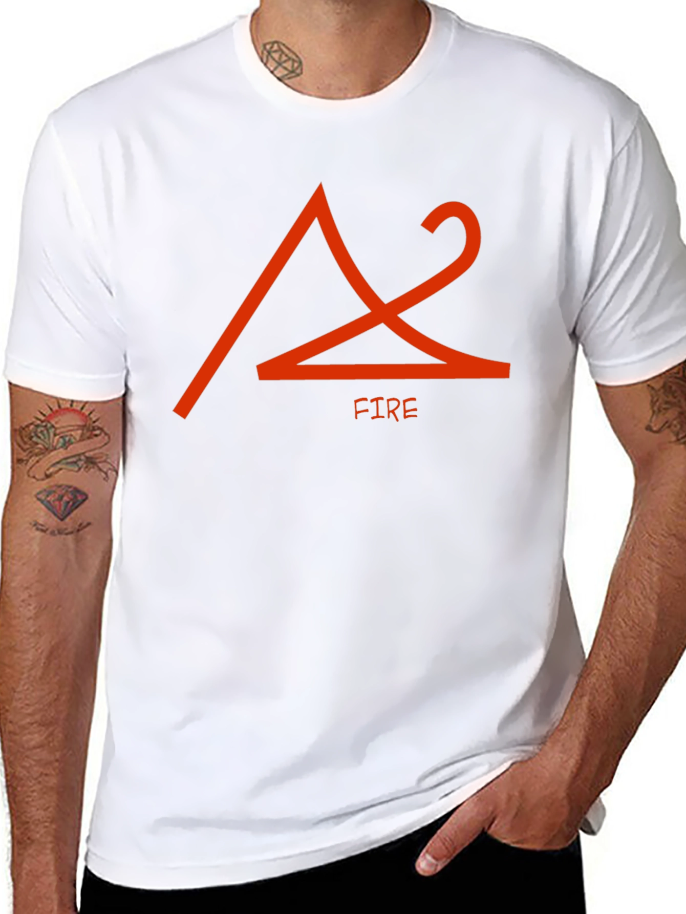 Fire Elemental Symbol Black Graphic Tee