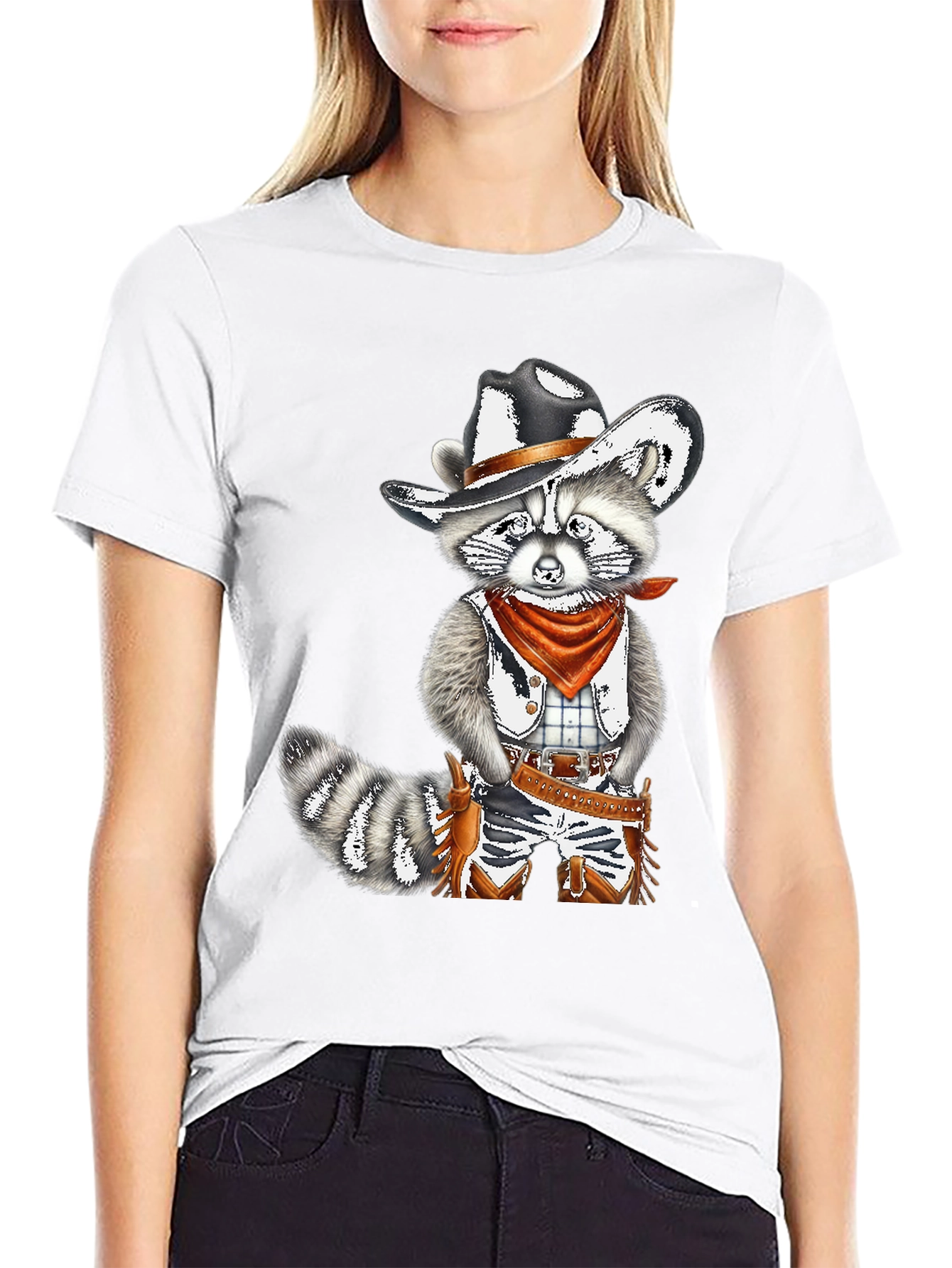 Cowboy Raccoon Graphic Tee - Western Style Shirt