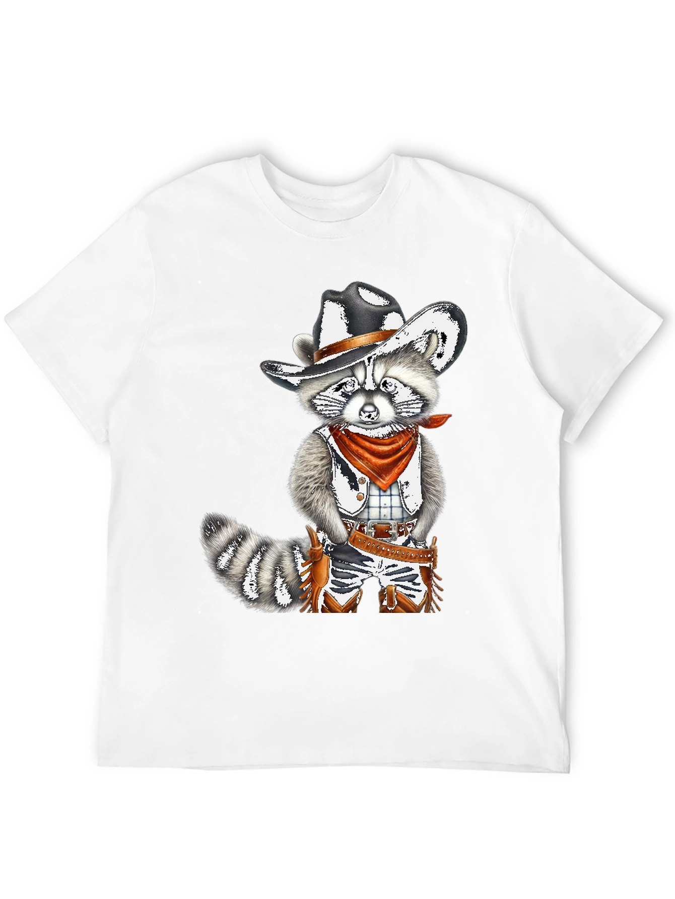 Cowboy Raccoon Graphic Tee - Western Style Shirt