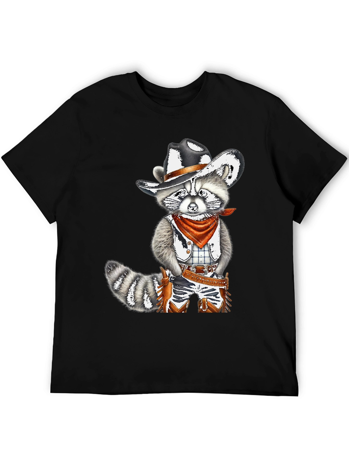Cowboy Raccoon Graphic Tee - Western Style Shirt