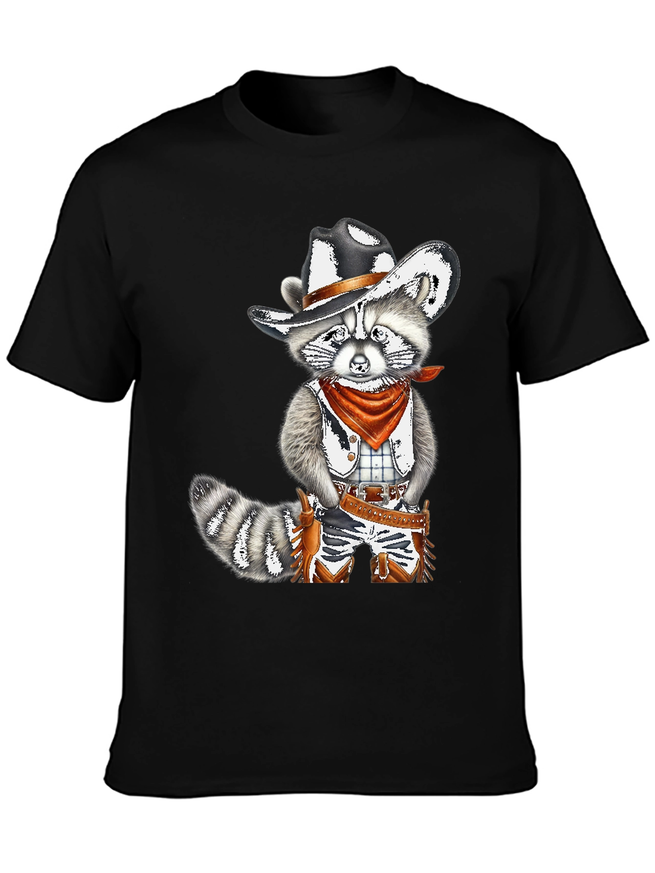Cowboy Raccoon Graphic Tee - Western Style Shirt
