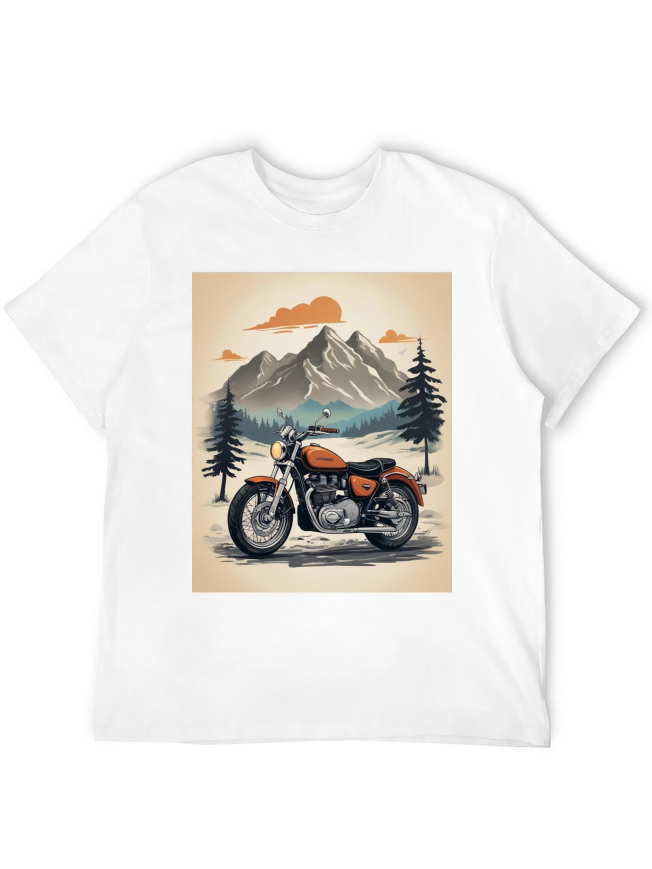 Motorcycle Mountain T-Shirt - Classic Style