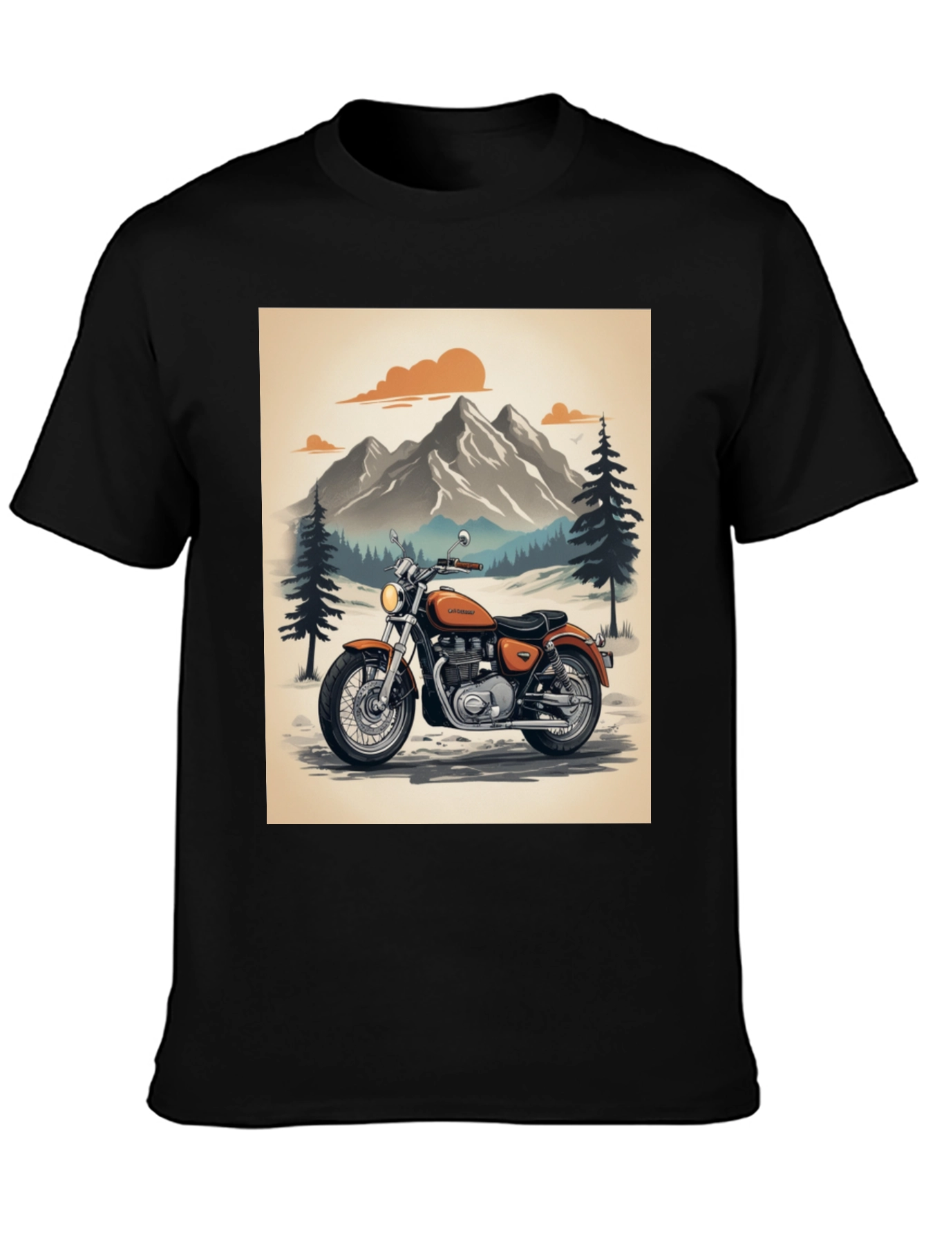 Motorcycle Mountain T-Shirt - Classic Style