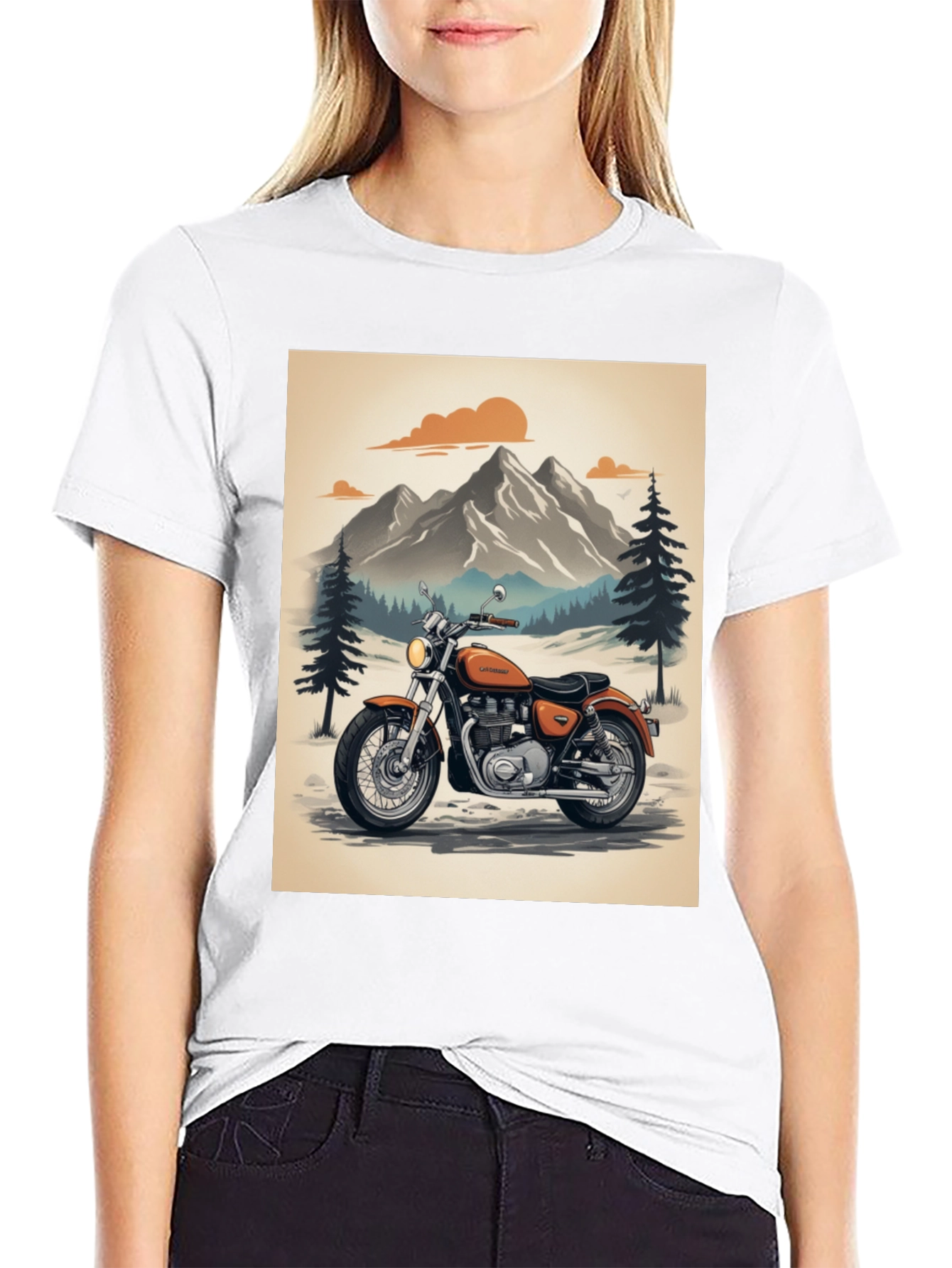 Motorcycle Mountain T-Shirt - Classic Style